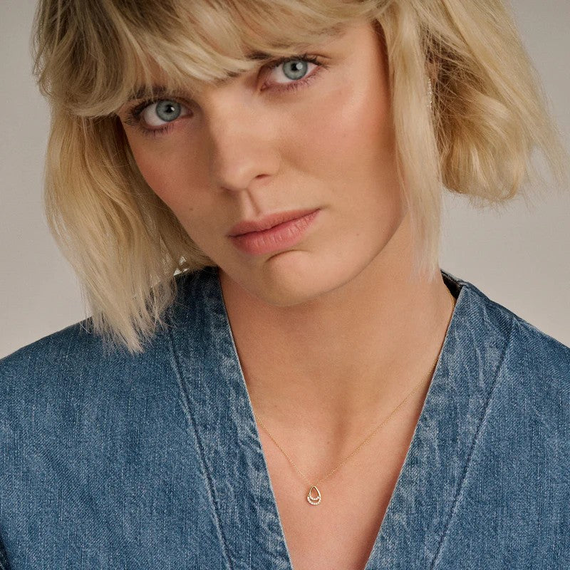 14 kt Blush Jewels Ketting met druppel hanger met zirkonia 14k goud 3195YZI