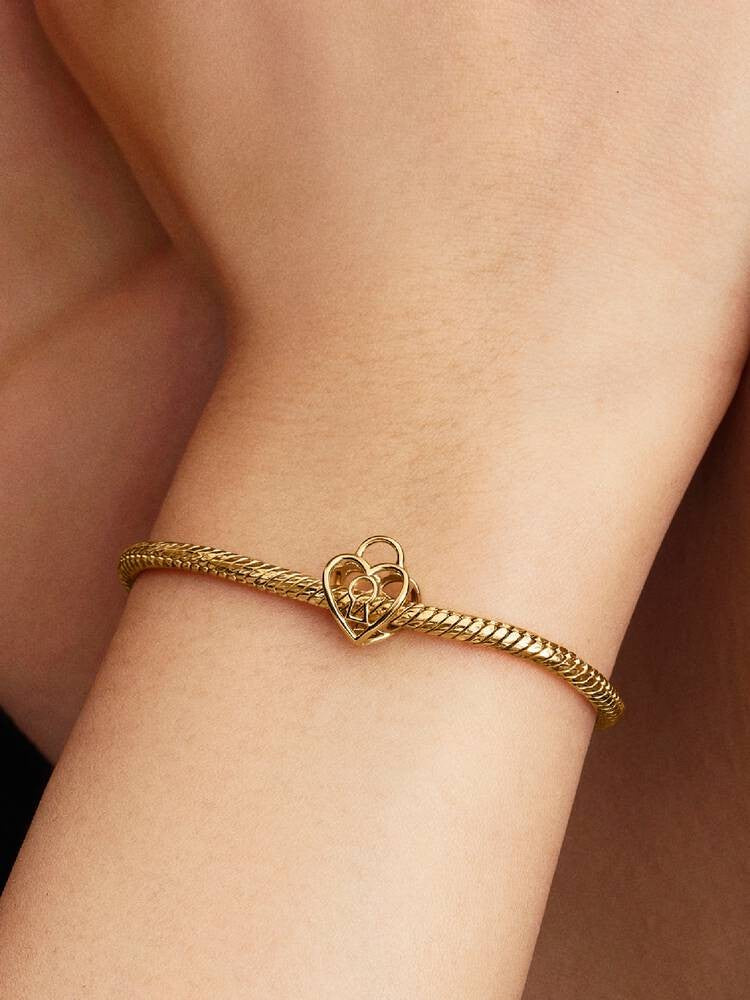 Pandora Opengewerkt Hart Hangslot Bedel Verguld 764358C00