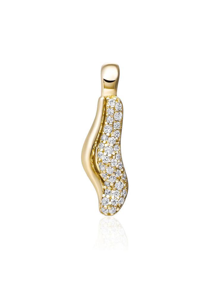 Sparkling Jewels Pave Twirl Clip Pendant Zirconia – Gold Plated 925 Zilver – PENG32