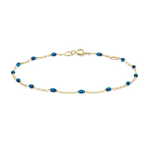 2226YRB Blush geelgouden armband met resin druppels blauw