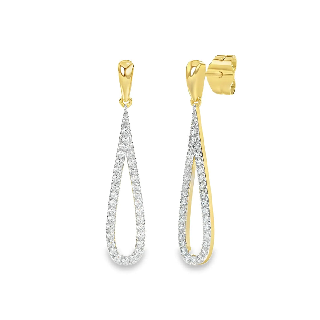 14 karaat geelgouden oorhangers met 0,34 ct lab grown diamant – GOL2460