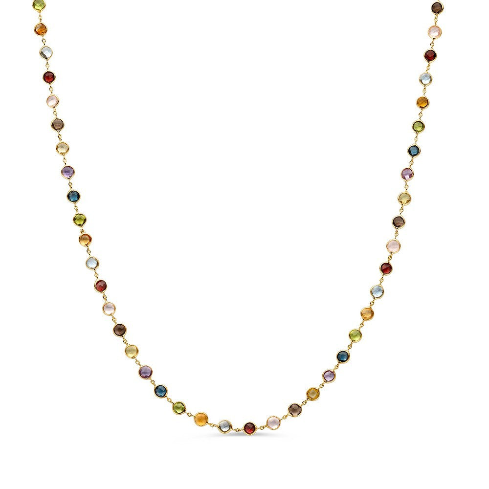 14 karaats collier edelstenen multicolor CW138118
