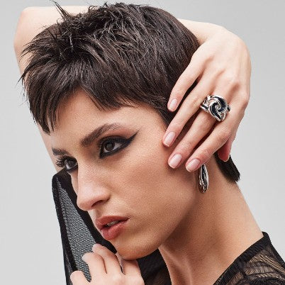 Pianegonda Amatum Chain Ring – 925 Sterling Zilver met Blauw Emaille