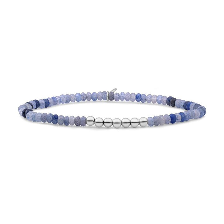 Bracelet | Blue Aventurine 4mm Reverse Universe - Silver SB-S-4MM-RLI-G37