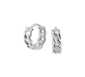 Zilveren oorringen gourmet chain schakel 10.5 x 3