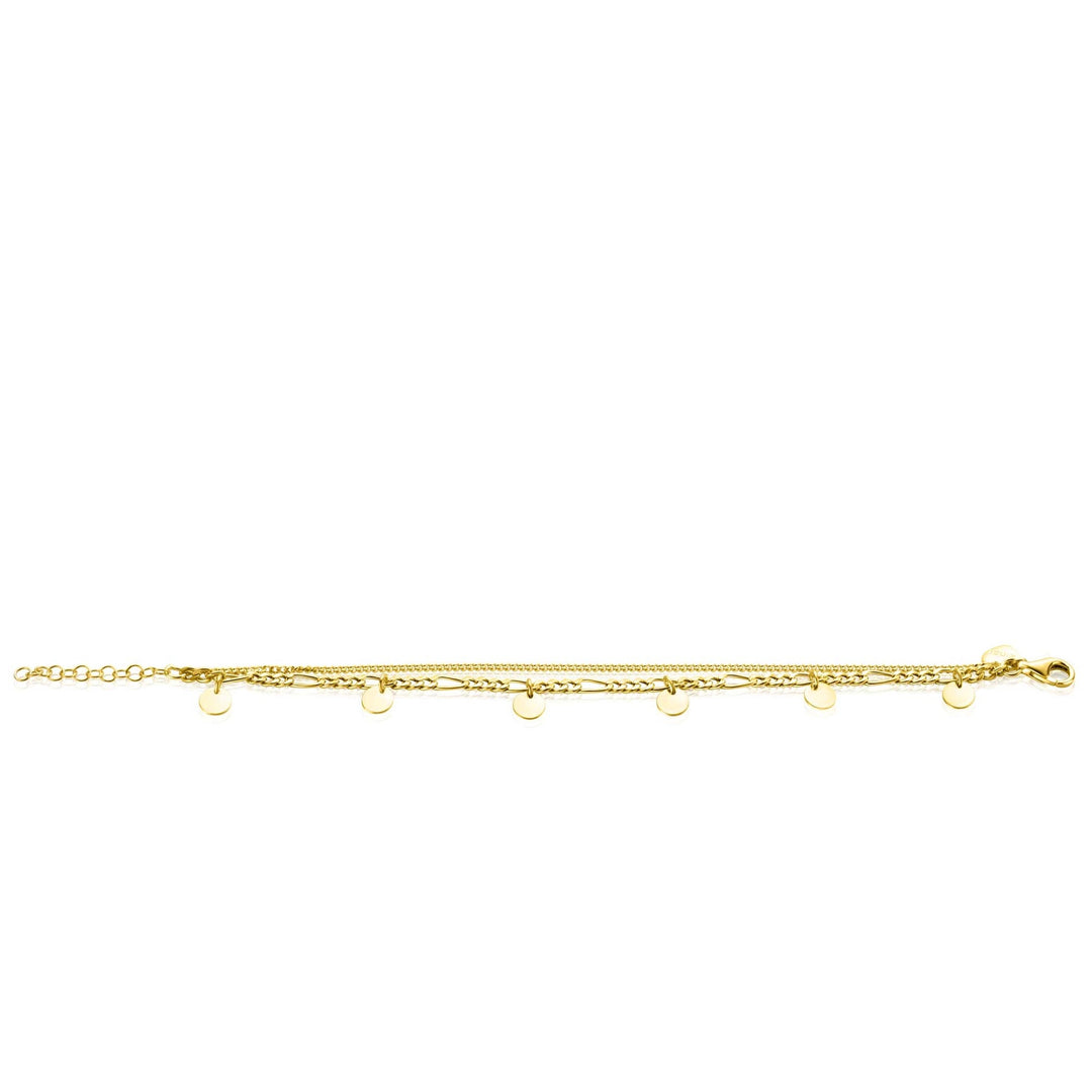 ZINZI Gold Plated Zilveren Multi-Look Armband ZIA2368