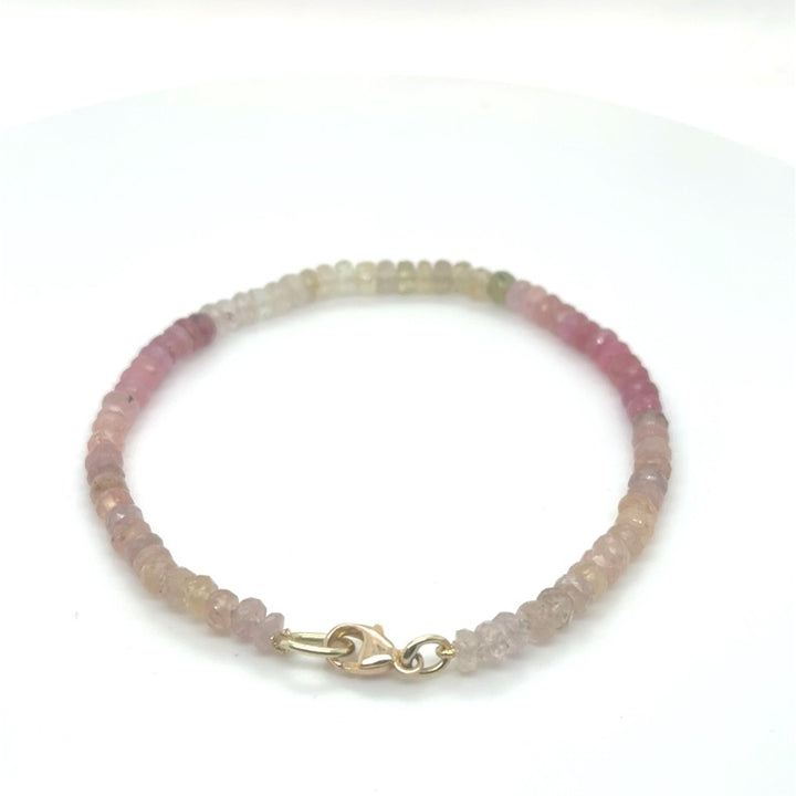 14 kt Geelgouden armband met Multicolor Saffieren – 18 cm