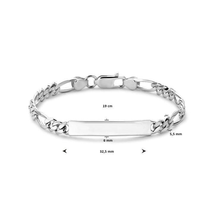Graveerarmband figaro plaat 6,0 mm 19cm 10.21876