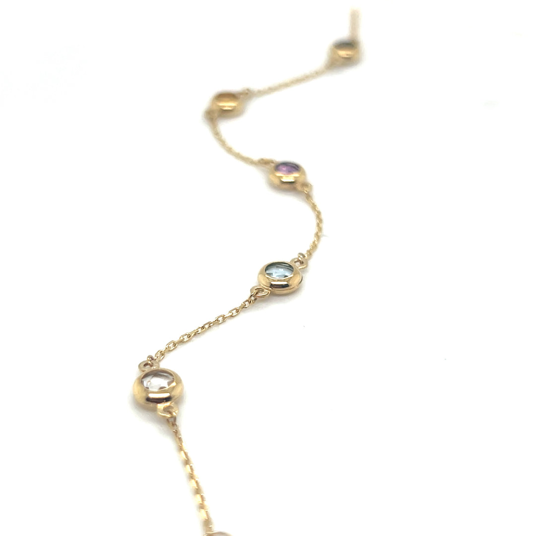 14 kt armband edelstenen donut multicolor 19 cm