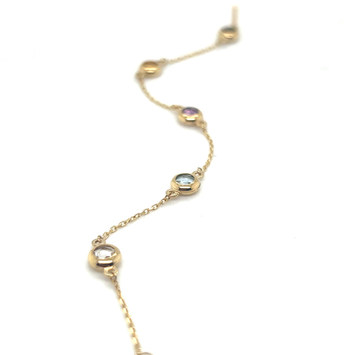 14 kt armband edelstenen donut multicolor 19 cm