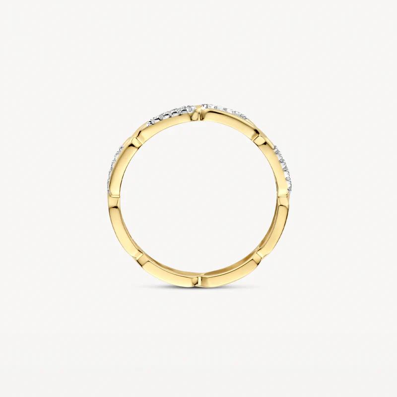 14k Geel en Witgoud ring met zirkonia 1256BZI
