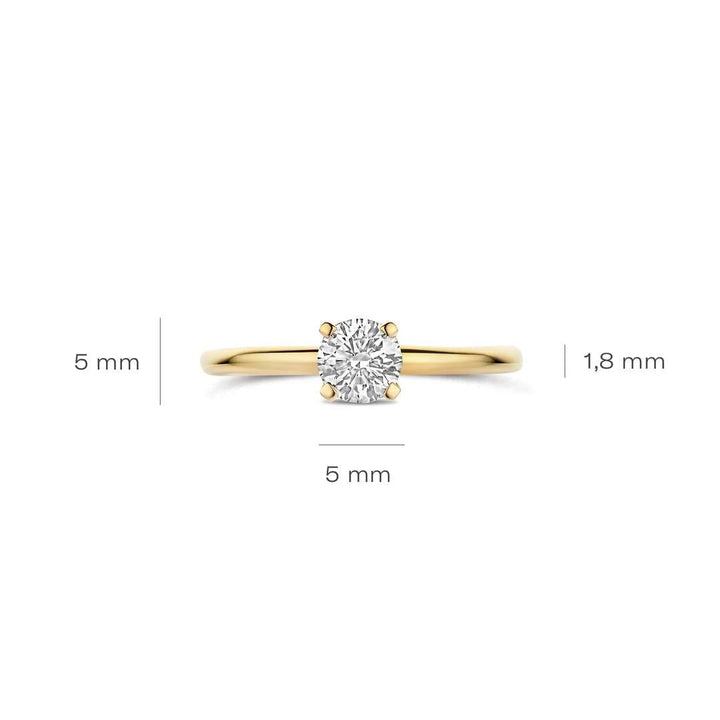 Blush Lab Diamonds Ring LG1075Y – 14 Karaat Geelgoud met 0,50ct Lab Grown Diamant – Maat 54