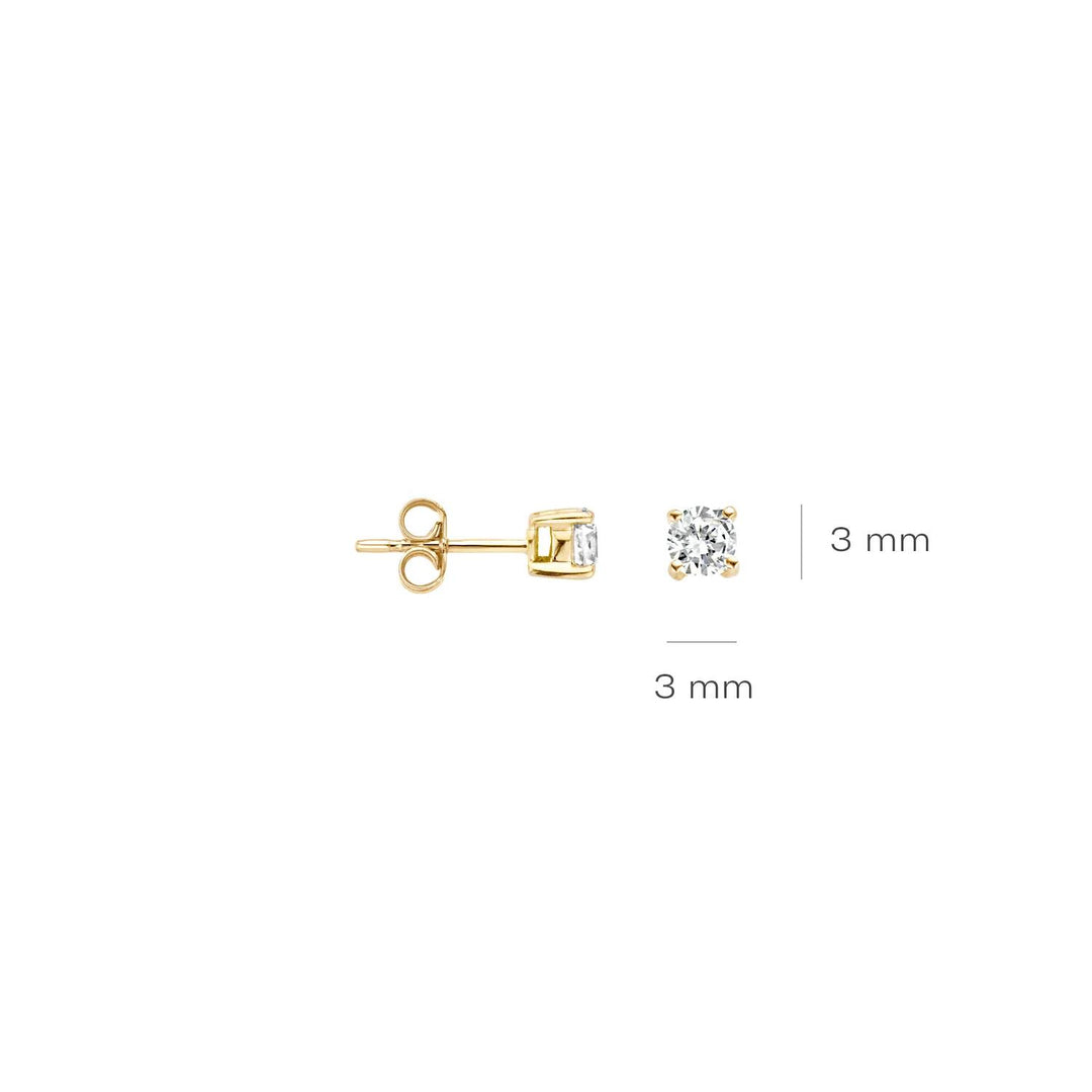 Blush oorstekers 14 karaat geelgoud met zirkonia – 7128YZI