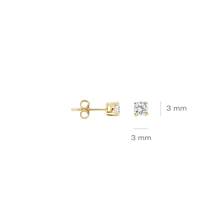 Blush oorstekers 14 karaat geelgoud met zirkonia – 7128YZI
