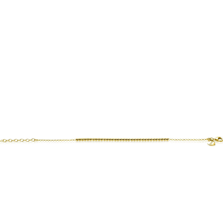 ZINZI gold plated zilveren jasseron armband met bolletjes schakels (2,5mm breed) in het midden 16-19cm ZIA2640G