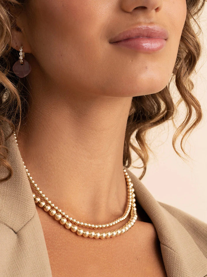 Sparkling jewels Beaded Necklace 4 mm Goudkleurig – NLK-G-4MM-042