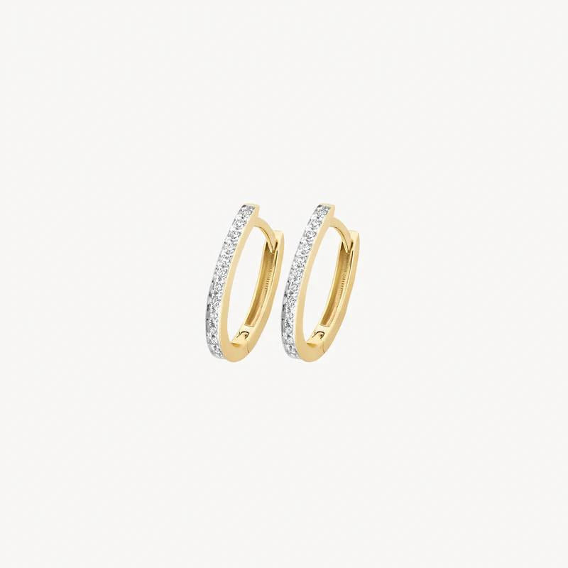 Oorringen 7622YDI- 14k Geel en Witgoud met Diamant