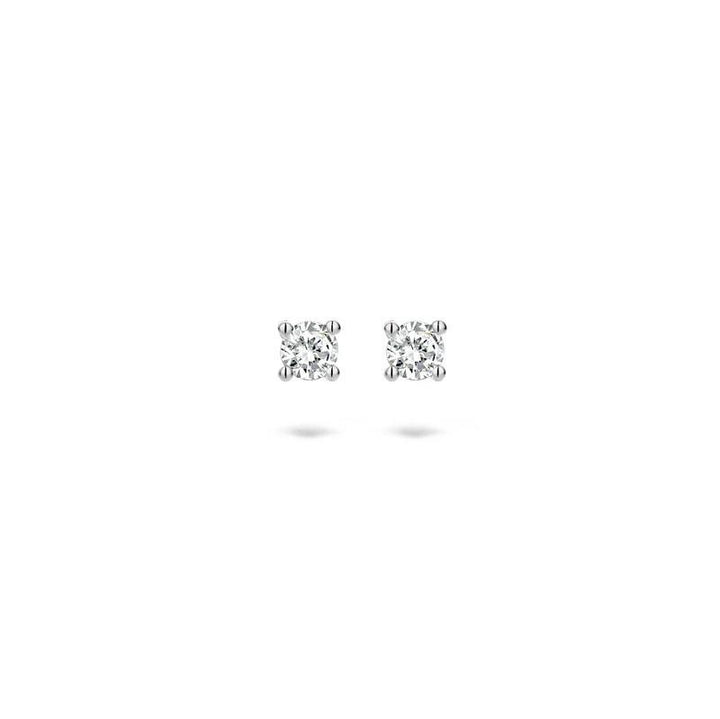 Oorknoppen 7602WDI - 14k Wit goud met Diamant
