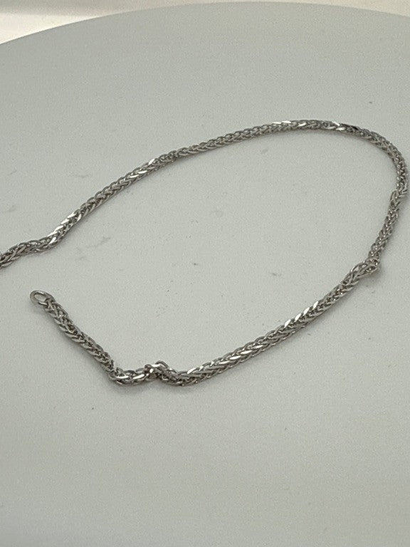 14 kt gouden armband gediamanteerd 1.4 mm breed 19cm
