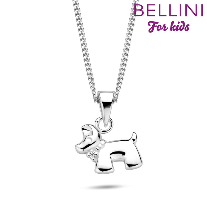 zilveren collier met hanger hond