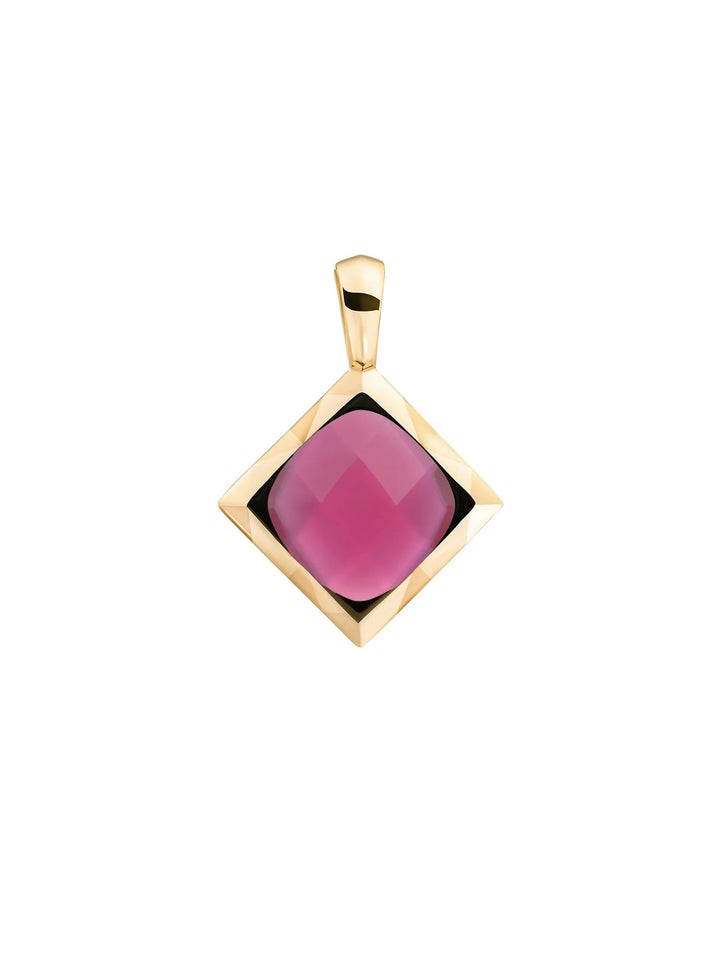 Sparkling Jewels Cushion Cut Pendant Candy Jade Gold Plated – SPG32-G69