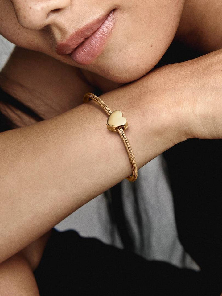 PANDORA GOUDKLEURIGE ENGRAVABLE HEART BEDEL 762015