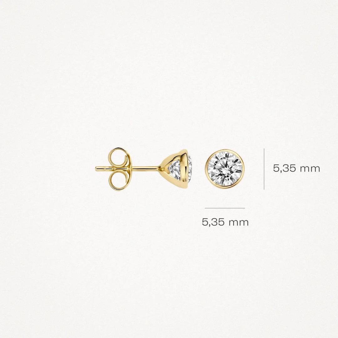 Oorknoppen 7258YZI - 14k Geelgoud met zirkonia
