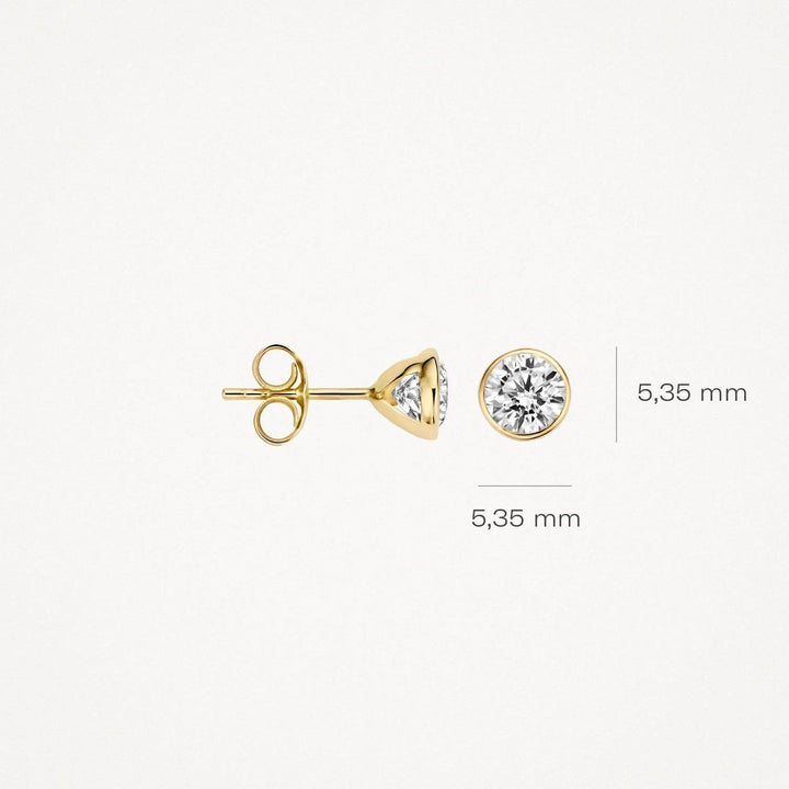 Oorknoppen 7258YZI - 14k Geelgoud met zirkonia