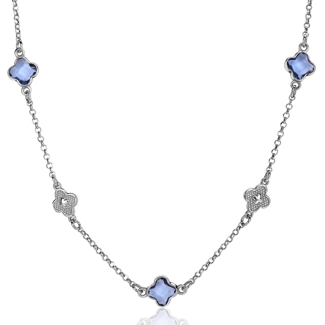 ZINZI zilveren schakel ketting met twee