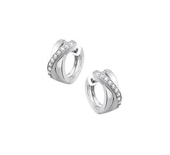 zilveren oorringen zirkonia 14 mm