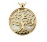 14 karaat geelgouden levensboom hanger 14.5mm