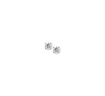 Zilveren oorstekers zirkonia solitaire 4 mm