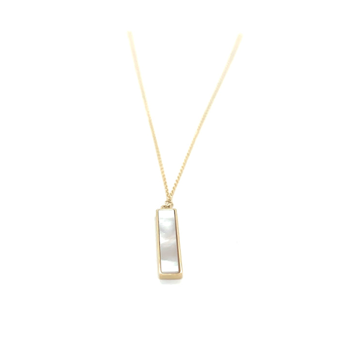 14 kt collier met balkje parelmoer 45 cm