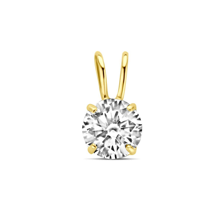 14 kt Geelgouden hanger met zirkonia. De hanger is onderdeel van een set.