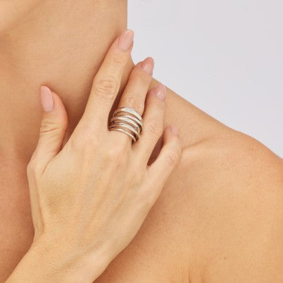 Pianegonda Vinctum Gevlochten Multiband Ring 925 Sterling Zilver PINR03