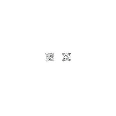 Oorknoppen 7601WDI - 14k Wit goud met Diamant