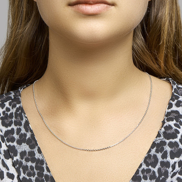 Zilveren collier collier anker plat 1,4 mm 45 cm