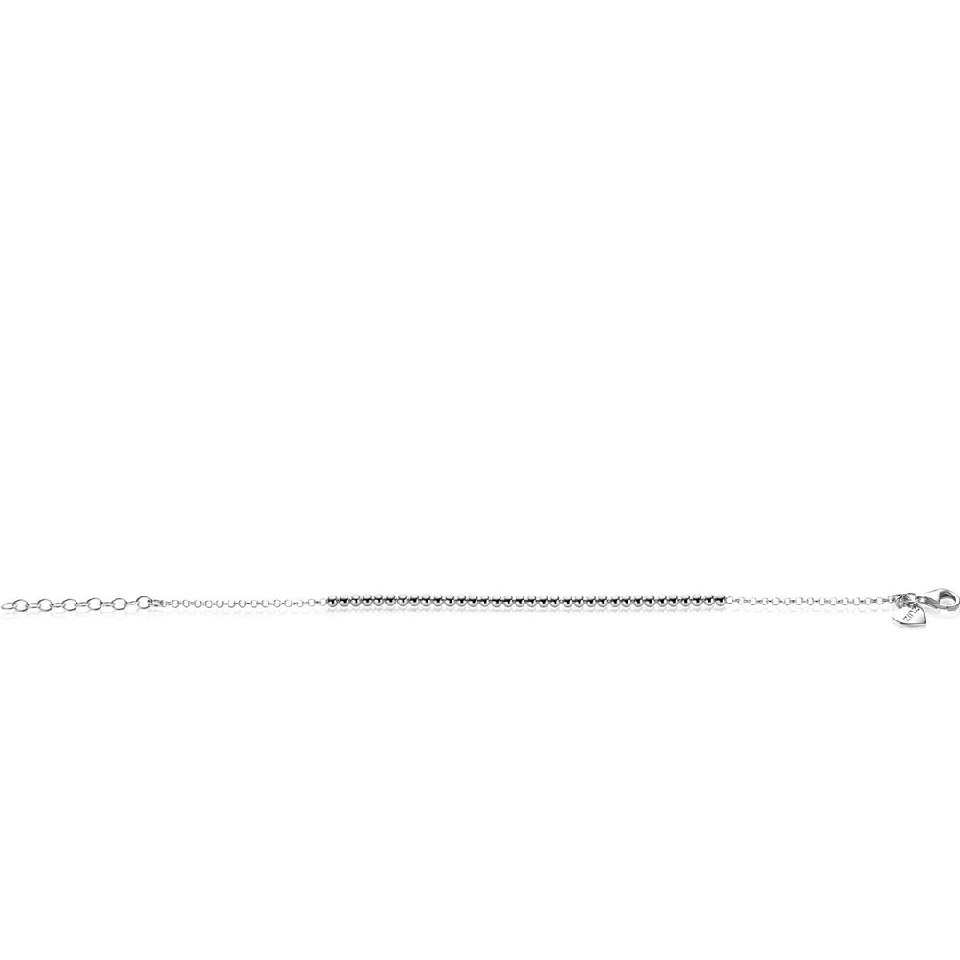 ZINZI zilveren jasseron armband met bolletjes schakels (2,5mm breed) in het midden 16-19cm ZIA2640
