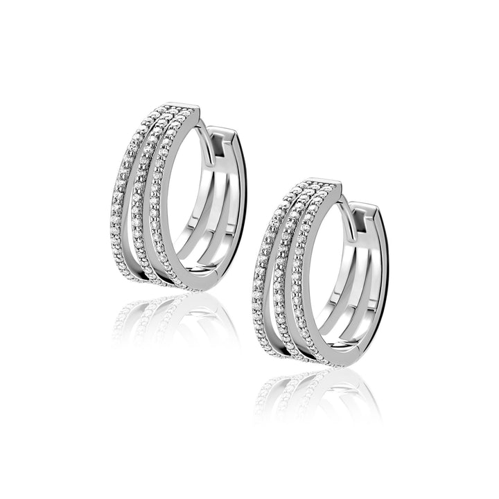 18mm ZINZI zilveren multi-look oorringen met luxe scharniersluiting 7mm breed ZIO2727L