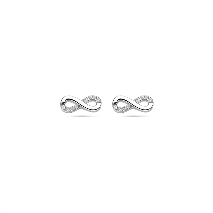 Zilveren Infinity Oorknoppen met Zirkonia