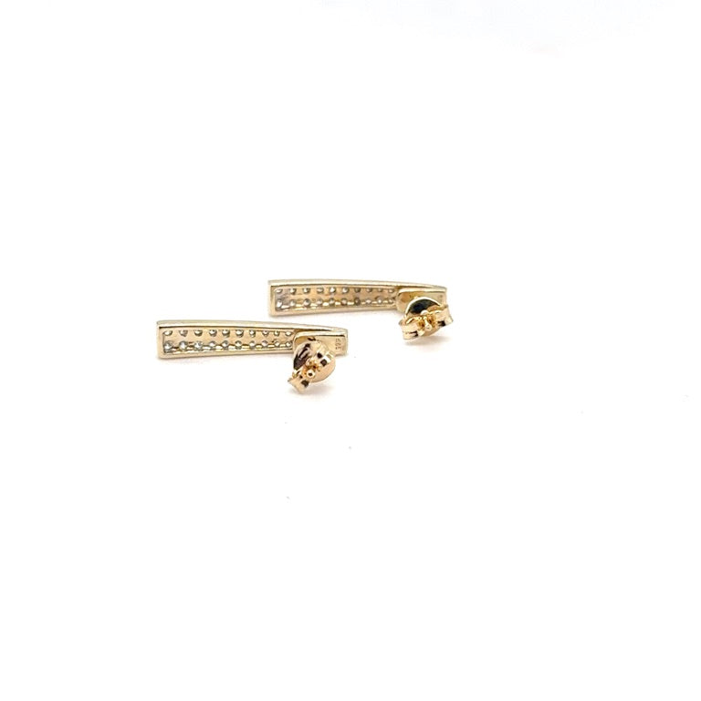 14 kt Gouden Oorstekers Pavé met Diamant