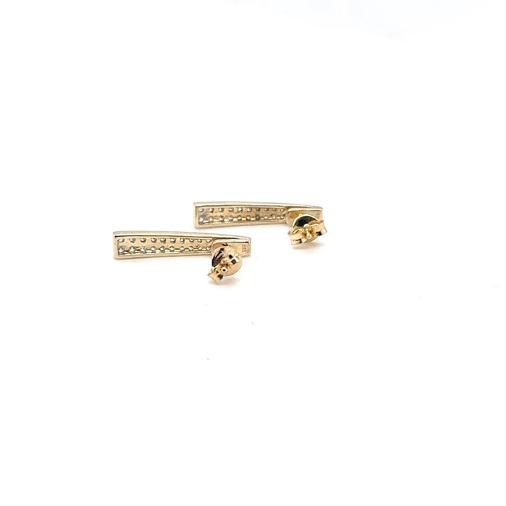 14 kt Gouden Oorstekers Pavé met Diamant