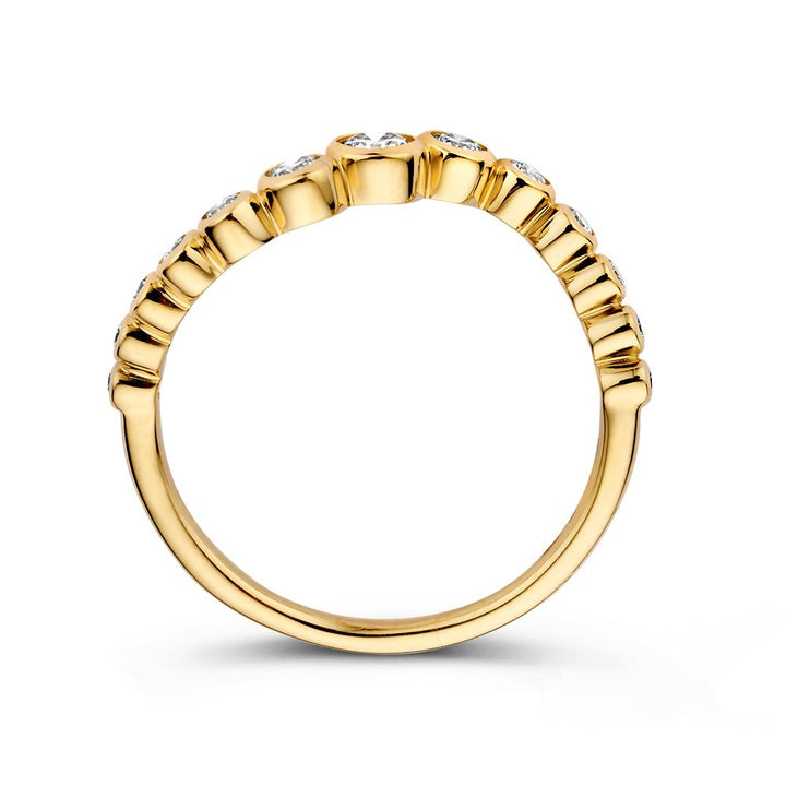 14 karaats gouden ring bubbles diamant  0.37 crt RG117964