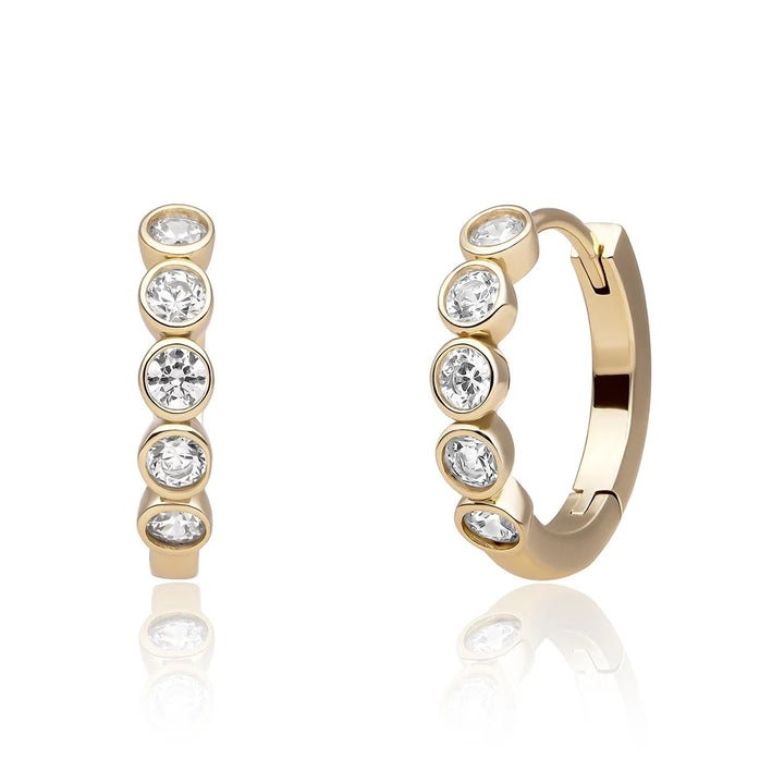 Sparkling Jewels Earrings | Tube Huggies Gold CZ EAG35