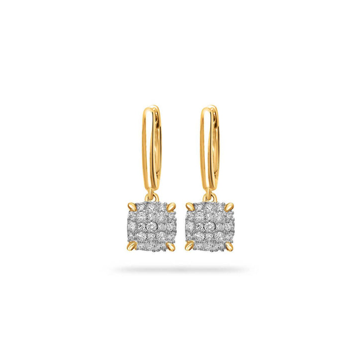 18 kt cluster oorhangers diamant 063165A