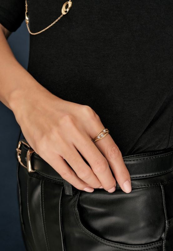 Annamaria Cammilli Ring Dune 18k Beige goud met diamant GAN2662N