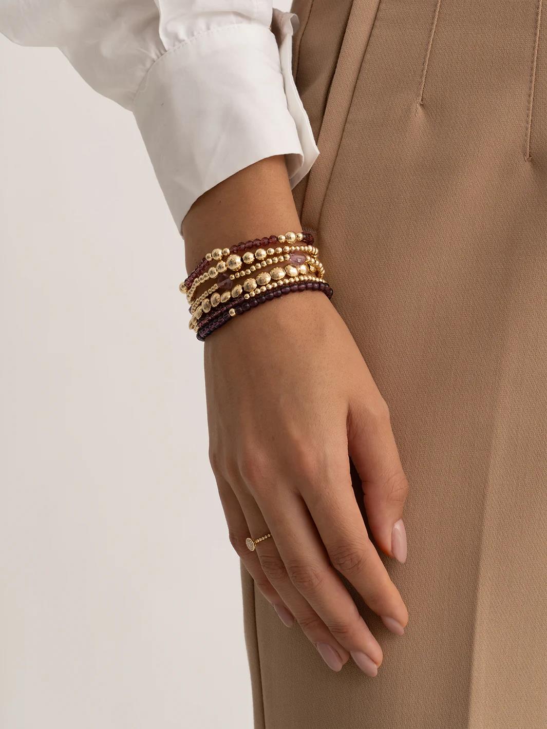 Bracelet |Aubergine Quartz Bold MixGold BLK01G-G59