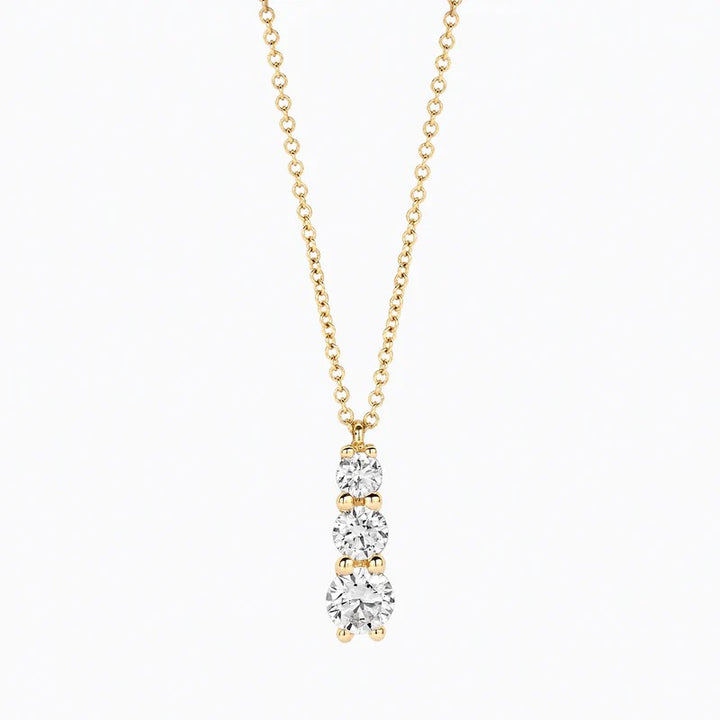 14k Geelgouden Collier met Drie Lab-Grown Diamanten LG3020Y