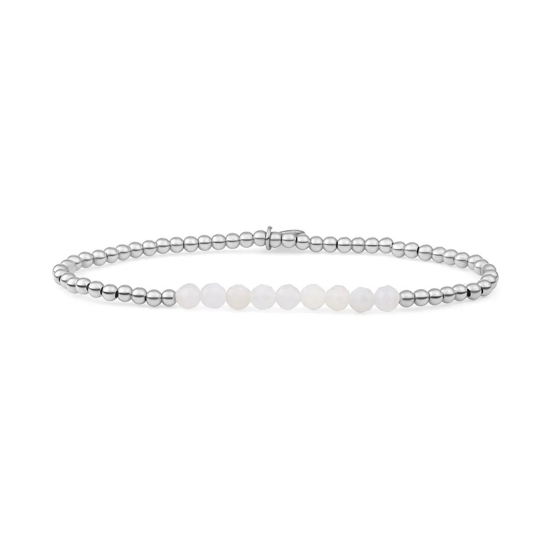 Bracelet | Moonstone Universe - Silver 3mm SB-GEM54-3MM-LINE