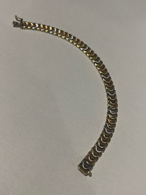14 kt tri color armband